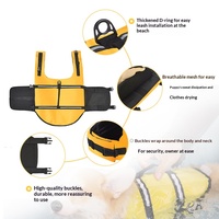 Gilet de sauvetage respirant en maille pour chien avec anneau en D pour laisse, gilet de natation flottant réglable pour chiens de petite, moyenne et grande taille, plage et bateau