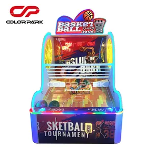 Armário de arco de arcade colorido para crianças, jogos de basquete, máquina de jogos de arcade, jogos de basquete operados por moedas