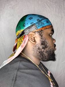 <span class=keywords><strong>Durag</strong></span> en Satin soie multicolore pour homme, Bandana de haute qualité, très bon <span class=keywords><strong>prix</strong></span>, - Product Image 4