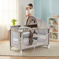 Lit de voyage pliable en métal de conception européenne moderne et luxueuse, berceau à bascule pour bébé, lit de voyage pour nouveau-né, pour hôtel et hôpital