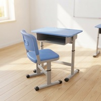 Meubles scolaires modernes en plastique PP pour bureau et chaise individuels - Écologiques, empilables, durables pour l'école, la chambre et le salon