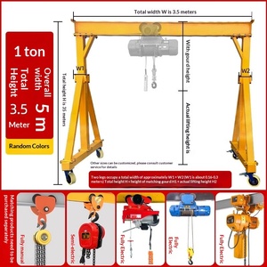 Grue portique mobile, petit palan électrique manuel 1-3T, grue suspendue à déplacement manuel, équipement de levage portable - Product Image 2