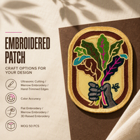 Écusson brodé 3D personnalisé avec logo de marque, détails en relief, emblème brodé, badge pour vêtements