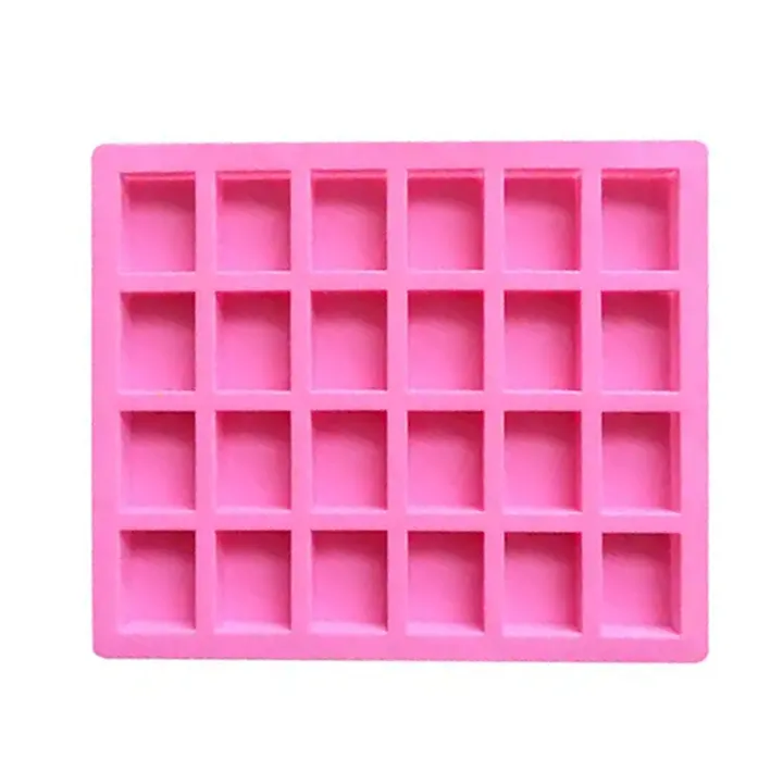 Custom Resin Molds Silicone 12 24 Cavity Rectangle Silicon Soap Mold With Logo, Customized Silicon Soap Mold With Brand Name