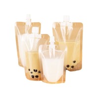 Pochettes à bec verseur autoportantes jetables PETPE, prêtes pour les concerts, pour thé aux pruneaux, lait de soja, bière et autres boissons à usage unique