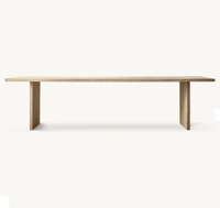 Table à manger rectangulaire en chêne massif RH, mobilier moderne de luxe pour la maison, appartement, bureau, table de conférence 8 places