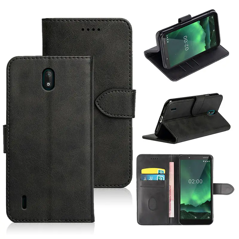 Leather Phone Case For Nokia 225 215 6300 800 8000 4G Folio Flip Wallet Cover With Card Holder