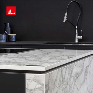 Alland Base mobili Interior Design Free Standing lacca opaca <span class=keywords><strong>MDF</strong></span> pannello porta di stoccaggio armadi da cucina con lavello - Product Image 6