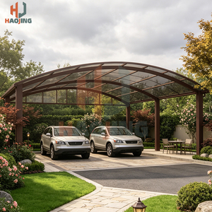 Auvent de voiture robuste en aluminium renforcé, enduit de poudre, imperméable, avec structure stable au vent, pour plusieurs véhicules, zones de stationnement extérieures - Product Image 6