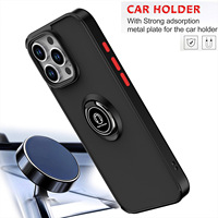 Coque de téléphone portable antichoc avec béquille annulaire en TPU souple + PC rigide mat pour OPPO Reno 15 Pro 5G – Accessoires de gros d'usine