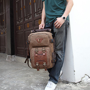Mochila de lona para deportes al aire libre <span class=keywords><strong>Retro</strong></span> transfronteriza para hombres, bolso de mano multifuncional para estudiantes universitarios, montañismo, moda - Product Image 4