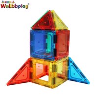Tuiles magnétiques Blocs de construction magnétiques Jouets de construction en plastique ABS pour enfants de 5 à 7 ans - Thème des bâtiments célèbres Cadeau éducatif