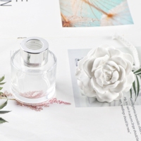 Diffuseur d'huiles essentielles en céramique de porcelaine faite à la main, flacon en verre de 50 ml, parfum d'ambiance pour la maison, désodorisant en plâtre aromatique floral, vente en gros