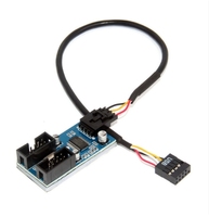 9Pin Splitter USB Motherboard USB 9Pin pemisah Header antarmuka 1 ke 2 adaptor kabel ekstensi 9Pin 1 hingga 2/4 konektor HUB USB