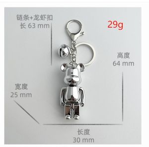 Gantungan Kunci kartun lucu akrilik beruang kekerasan desain lucu pelat elektrik hewan bel kecil beruang gantungan kunci tas sekolah liontin pesona - Product Image 2