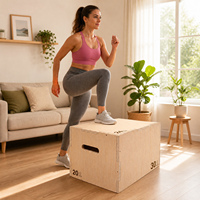 EIGFOH España en Stock: Caja Pliométrica de Madera de Tres Lados, Plataforma de Salto Duradera Antideslizante para Ejercicio en Casa y Gimnasio, para Desarrollo Muscular
