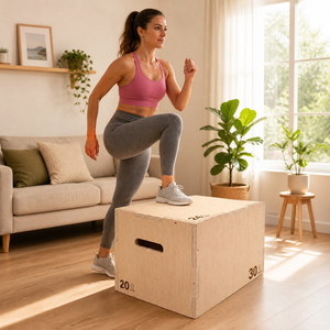 EIGFOH España en Stock: Caja Pliométrica de Madera de Tres Lados, Plataforma de Salto Duradera Antideslizante para Ejercicio en Casa y Gimnasio, para Desarrollo Muscular - Product Image 3
