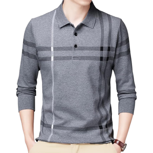 Polo pour homme en polyester à séchage rapide, logo personnalisé, haute qualité, travail, manches longues, confortable, durable, polo décontracté, OEM ODM - Product Image 1