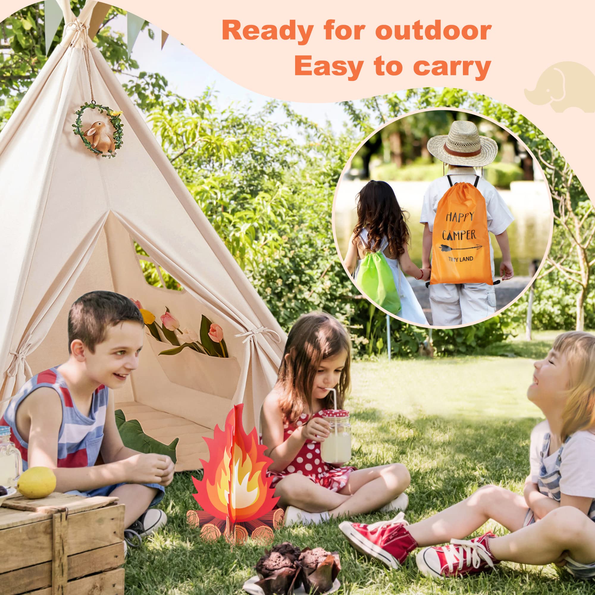 Relaxdays Tipi Infantil – Tienda De Campaña Para Niños Con Suelo, Ideal Para Jugar Y Decorar, 158x125x125 Cm