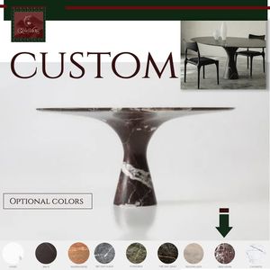 طاولة طعام رخامية مقاومة للماء والبقع من GOLDKING بإطار من الخشب الصلب، تصميم عصري بسيط للشقق والمقاهي - Product Image 3