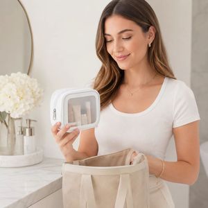 OEM ODM Frosted PVC <b>Makeup</b> Bag Custom Logo Waterproof Travel Toiletry Pouch Beauty <b>Storage</b> Wholesale Factory Supplier - Product Image 6