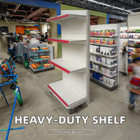 Klantspecifieke fabrieksdirecte zware metalen supermarkt schappen gondola schappen geperforeerde retail display standaard voor supermarkten