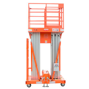 Plataforma Elevadora Vertical de Aluminio de 6 <span class=keywords><strong>m</strong></span>, 8 <span class=keywords><strong>m</strong></span>, 10 <span class=keywords><strong>m</strong></span> y 12 <span class=keywords><strong>m</strong></span> con Doble <span class=keywords><strong>M</strong></span>ástil para una Persona, Certificación CE - Product Image 2