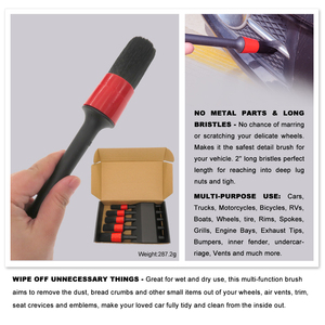Lot de 5 brosses de <span class=keywords><strong>nettoyage</strong></span> à poils souples pour lavage de <span class=keywords><strong>voiture</strong></span>, <span class=keywords><strong>kit</strong></span> de brosses de detailing PBT à manche en plastique pour le lavage automobile - Product Image 5
