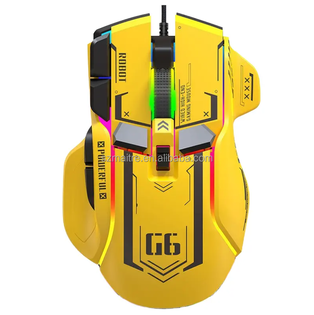 Classic G6 Gaming Wired Mouse RGB Lights Dual Mode 700FPS Refresh Rate Desktop Computer Control Mousing Mechanical Mouse