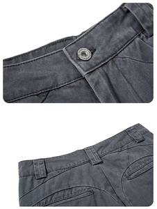 <b>Vintage</b> Distressed Canvas <b>Cargo</b> Pants Unisex Multi Pocket Textured Deconstructed Wide Leg Casual Utility Trousers for Edge - Product Image 2