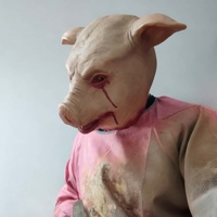 Masque intégral en latex de cochon zombie sanglant, effrayant, pour Halloween, cosplay, maison hantée, fête costumée, festival, tendance