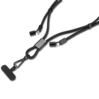 Kabel Pengisi Daya 2 in 1 untuk Ponsel, Tali Ponsel Dual Type-C dengan Tab Pengikat yang Dapat Dilepas, Pengisian Cepat 60W PD Logo Kustom