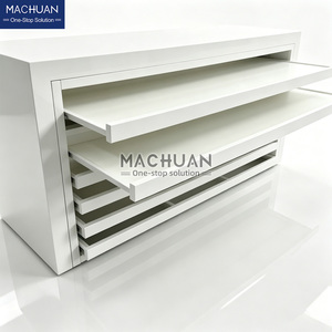 White Lacquer Blinds Drawer Display Cabinet Dust Proof <strong>Thin</strong> Pull Out <strong>Shelves</strong> for House Customization Store - Product Image 6