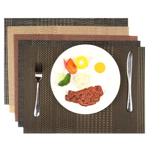 STARUNK PVC Vinyl Placemat For Kitchen Dining Insulation Washable Woven Placemats Table Mats Decoration