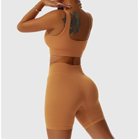 Vêtements de sport personnalisés 2026, leggings, ropa deportiva, vêtements de sport de gym, ensemble de yoga sans couture côtelé pour femmes, 4 pièces