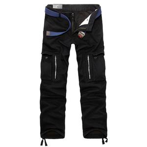 <b>Men's</b> <b>Cargo</b> <b>Work</b> <b>Pants</b>, Multiple Zippered Pockets, Adjustable Waist Belt & Drawstring Hem, Durable Outdoor Utility Trousers - Product Image 3