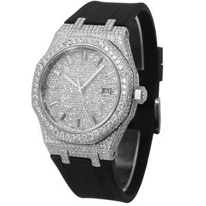Orologio Iced Out con Diamanti Movimento Automatico di Lusso Fatto a Mano Completamente Tempestato di Diamanti VVS Moissanite Stile Hip Hop per Uomo - Product Image 5