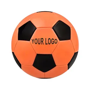 Hot Sale custom Logo Indoor outdoor Quality black orange Football Soccer Ball
