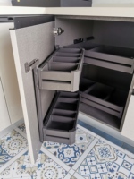 2023 nouveauté PVC L forme armoires de cuisine de style moderne avec comptoir en céramique