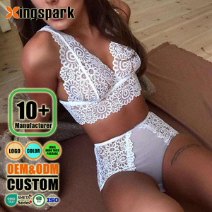 Set Reggiseno e Mutandine in Pizzo alla <span class=keywords><strong>Moda</strong></span> a Basso Prezzo, <span class=keywords><strong>Lingerie</strong></span> Sexy Personalizzabile con Logo, Set Intimo Femminile con Taglio Alto - Product Image 1