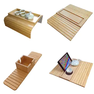 2024 New Bamboo Sofa Arm Tray Couch Cup Holder