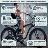 Vélo électrique de style vintage de 26 pouces pour la plage et les activités de loisirs, avec pneus larges