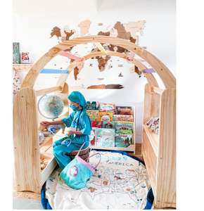 Tienda de campaña de madera Montessori para jardín de infantes, soporte de juego para niños, guardería, casa de juegos preescolar y muebles de biblioteca para uso en el dormitorio - Product Image 3