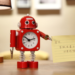 Reloj Despertador Metálico con Forma de Robot para Dropshipping en Shopify, con Brazos con Clip, Movimiento Silencioso y Luz Nocturna para Escritorio Infantil - Product Image 5