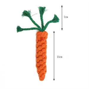 Mainan anjing anyaman Tangan bentuk wortel mainan tali katun hewan peliharaan mainan tahan gigit - Product Image 2