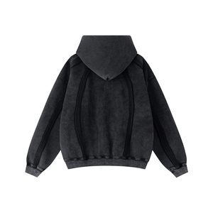 جاكيتات هودي رجالية مبطنة بالصوف بتصميم أوروبي أمريكي عصري وعتيق، مصبوغة بالشمع ومتينة للغاية، بسحاب أمامي - Product Image 4