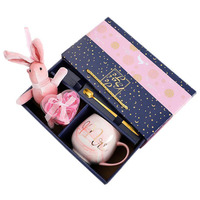 Vente en gros de tasses à café en porcelaine marbrée de style nordique, 350 ml, coffret cadeau pour couple
