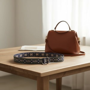 Cinghia in tessuto da 5 cm, rotonda, blu navy, per borsa a mano - Product Image 1