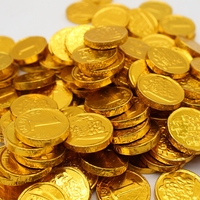 Vente directe d'usine en Chine, étiquette privée personnalisée, boîte de bonbons durs au chocolat en forme de pièce d'or, certifiée ISO