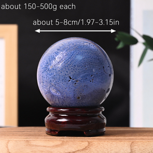 Nueva Llegada, Esferas de Coral Azul Natural, Pulidas a Mano, Esfera de Piedra Curativa de Cristal para Decoración Fengshui - Product Image 6